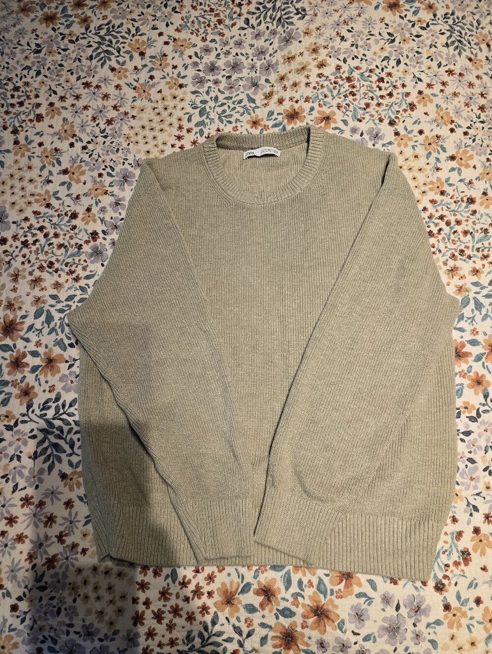 Zara Boy's Crewneck Sweater in Light Sage
